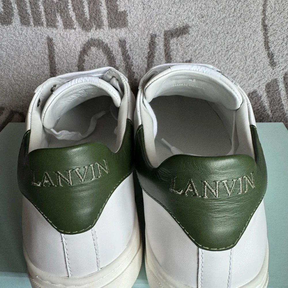 Lanvin DDB0 white dark green sneakers  FM-SKDK0A-GOTE-E23 size 43/10 NWT - Picture 7 of 12